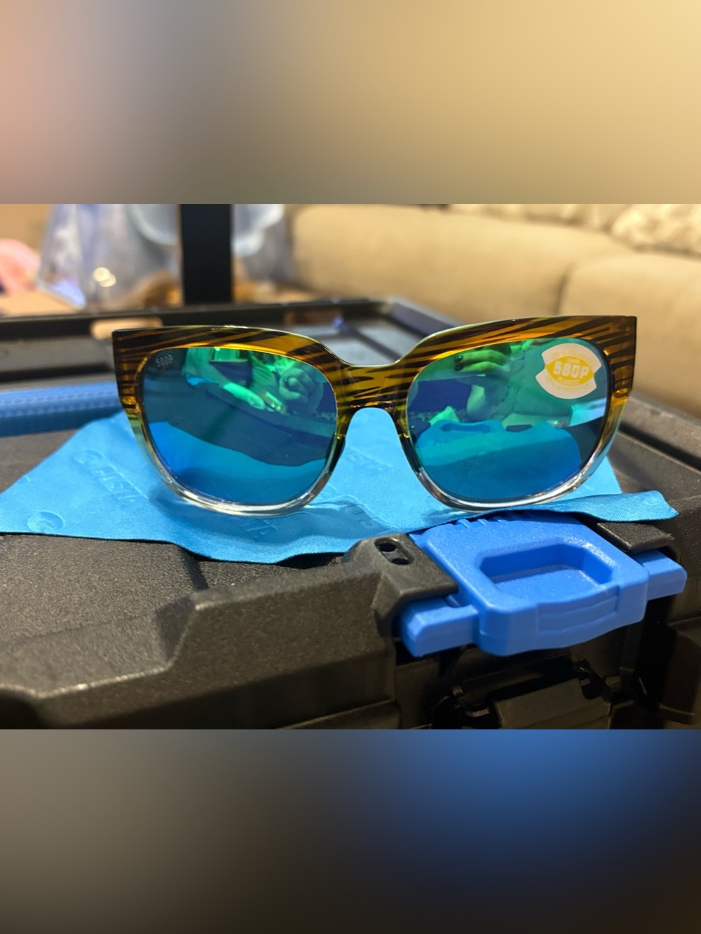 Costa Tortoiseshell Waterwoman 2Frame with Blue/Green Lenses